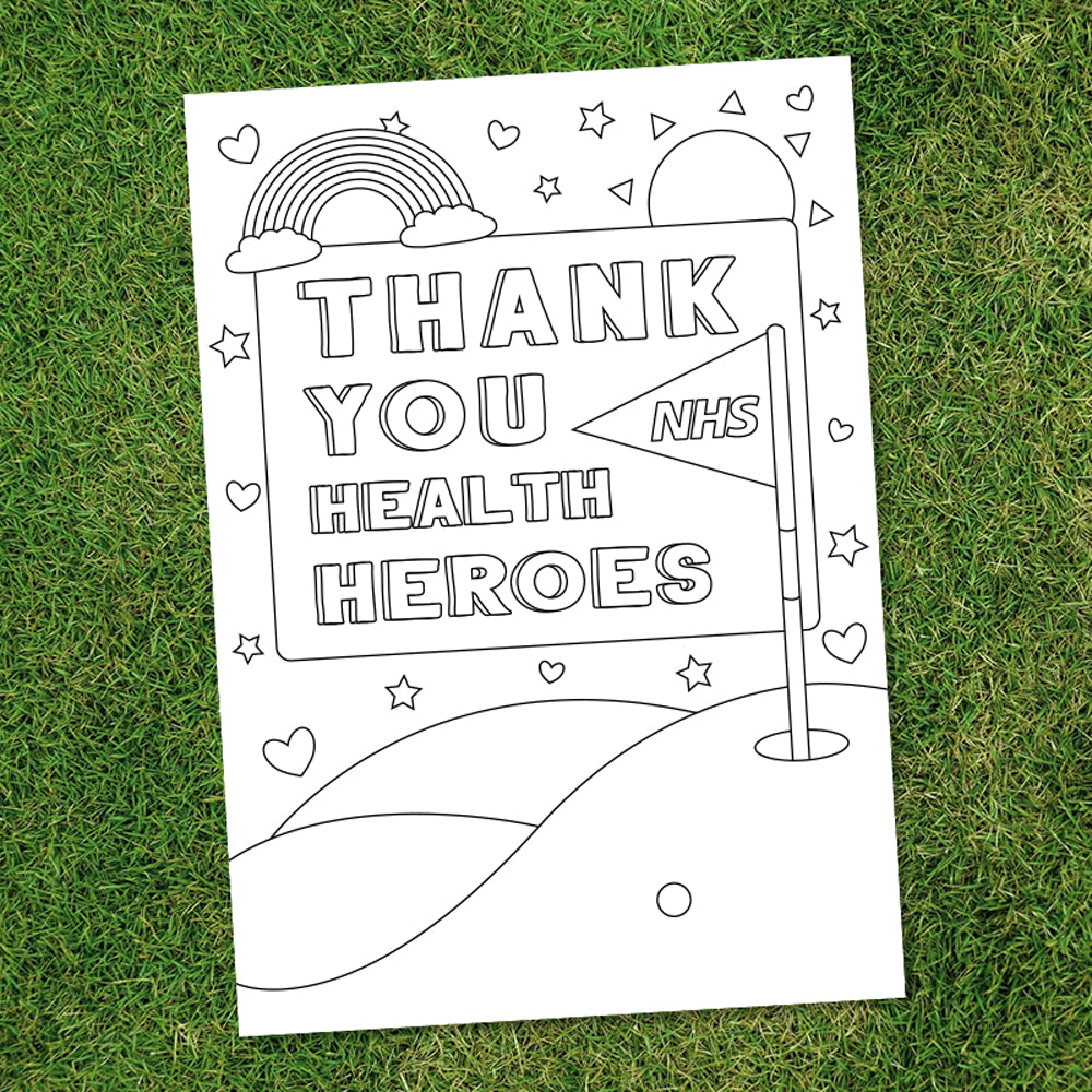 Thank You Health Heroes Colouring Sheet (Free Download)-Lynx Golf UK