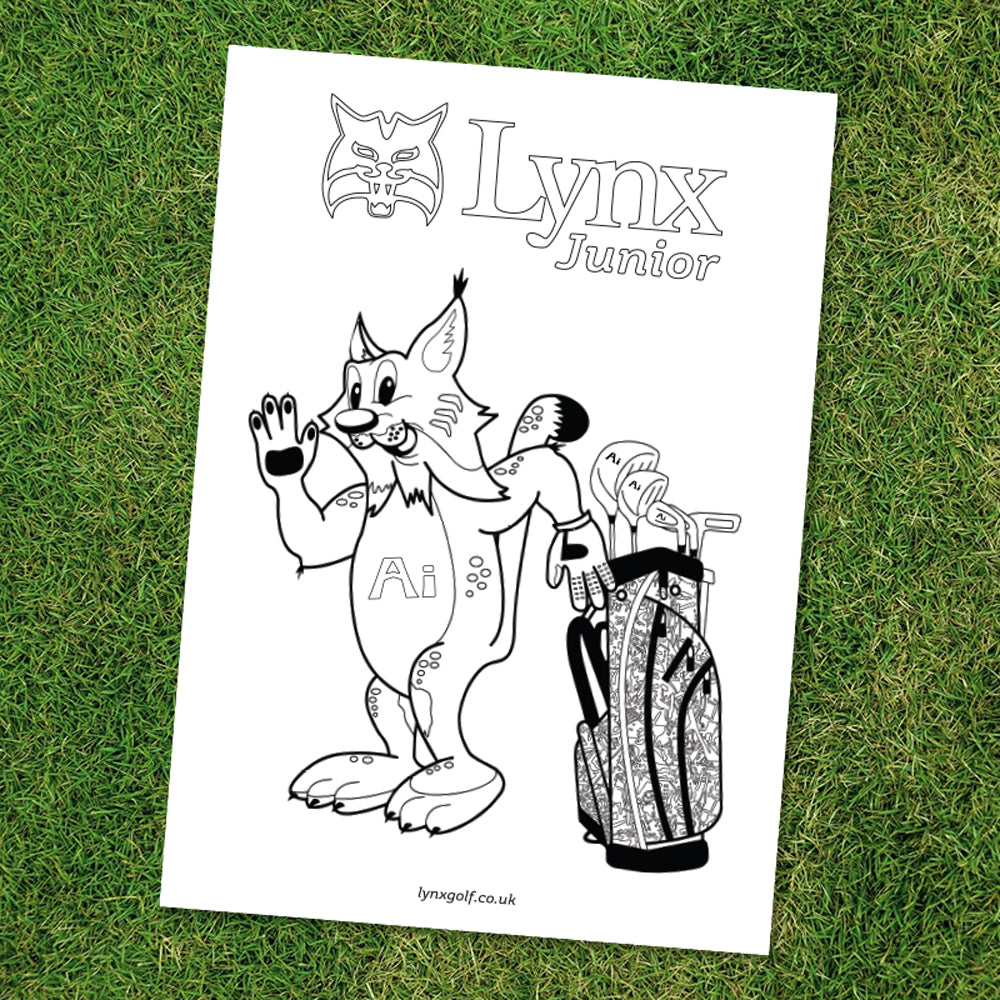 Larry the Lynx Ai Colouring Sheet (Free Download)-Lynx Golf UK
